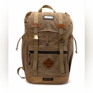 Gobi Getaway Backpack Wax Canvas with Tan Webbing